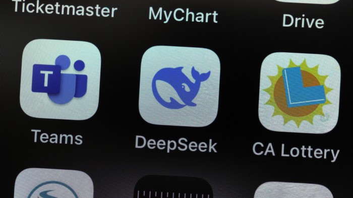 The DeepSeek app is displayed on an iPhone screen