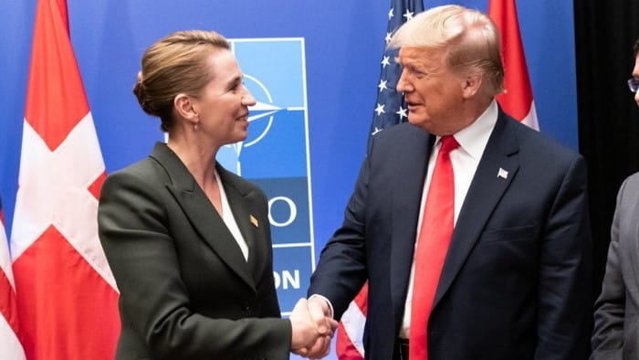 President Donald Trump and Prime Minister of the Kingdom of Denmark Mette Frederiksen in 2019