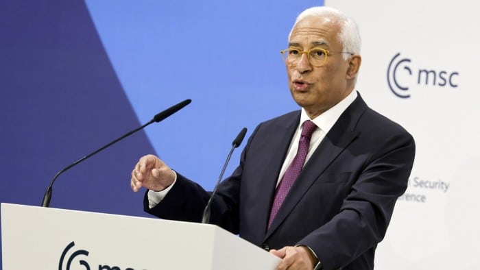 António Costa during a speech at the Munich Security Conference