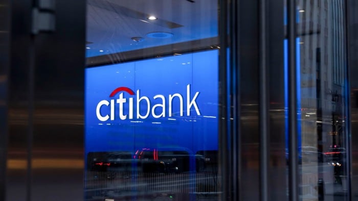 Sign at a Citibank branch in New York