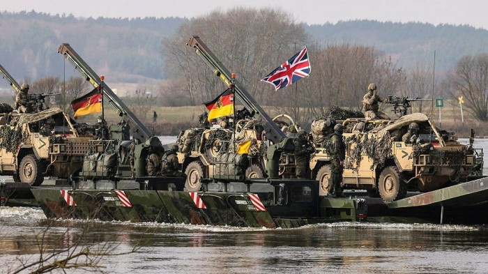 Soldiers and equipment from the Very High Readiness Joint Task Force, the most rapidly deployable part of Nato’s Response Force