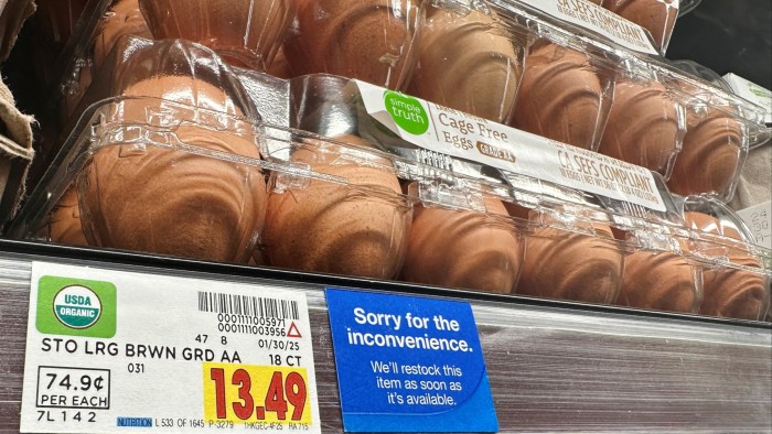 Eggs at a supermarket in Monterey Park, California on February 10 2025