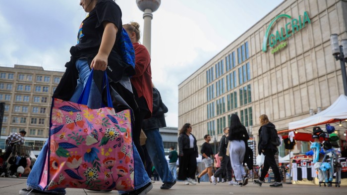 Shoppers at the Alexanderplatz in Berlin, Germany