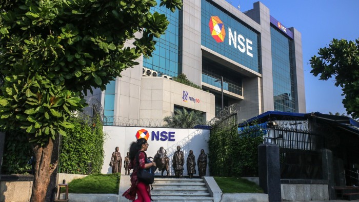 Exterior of the National Stock Exchange in Mumbai on a sunny day