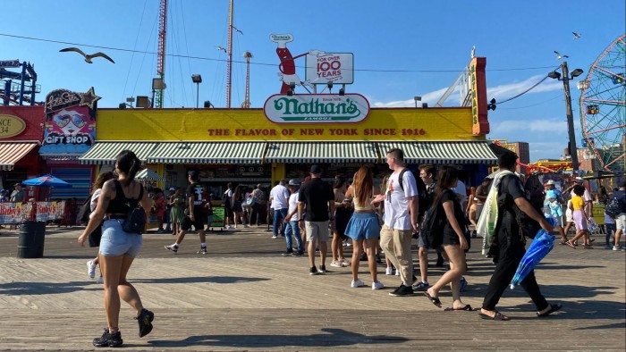 Nathan’s hot dogs stand in Coney Island, New York