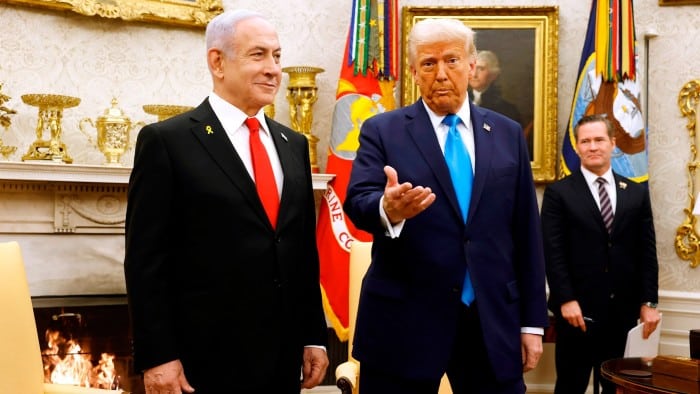 Israeli Prime Minister Benjamin Netanyahu, left, is the first foreign leader to visit President Donald Trump in the White House