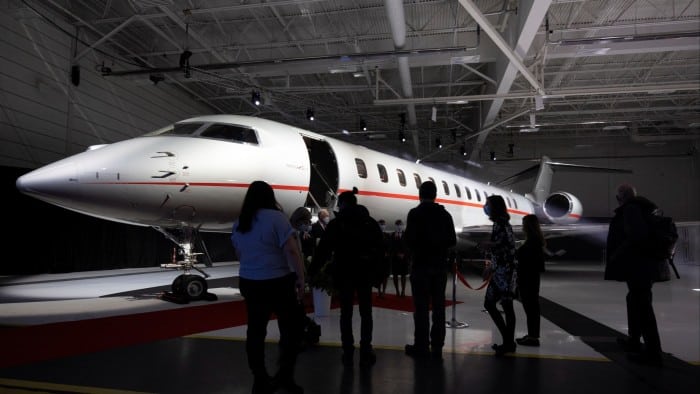 A Bombardier Global 7500 business jet