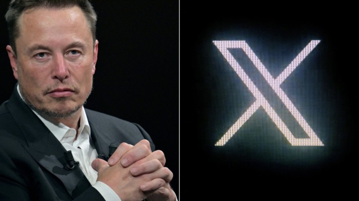 Elon Musk and the X logo