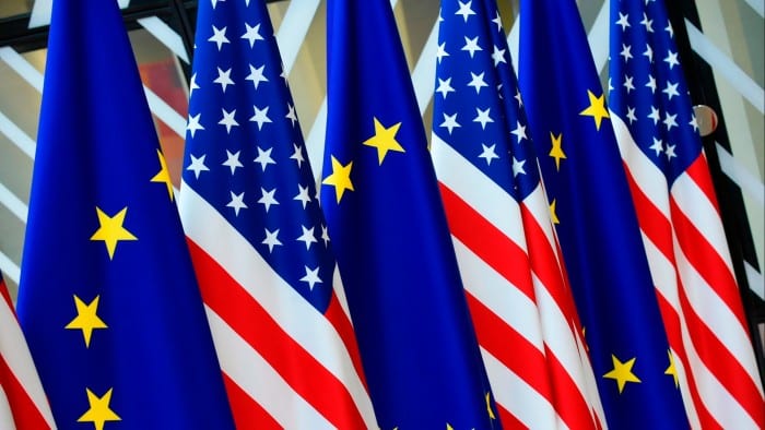 EU and US flags