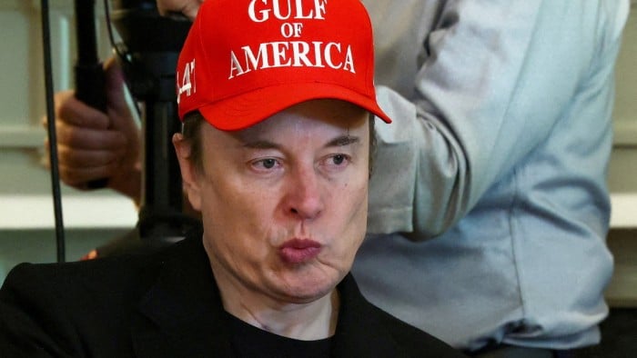 Elon Musk attends a cabinet meeting in the White House last week