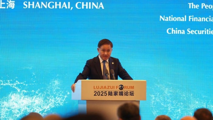 Pan Gongsheng, governor of the People’s Bank of China, speaking in Shanghai on Wednesday