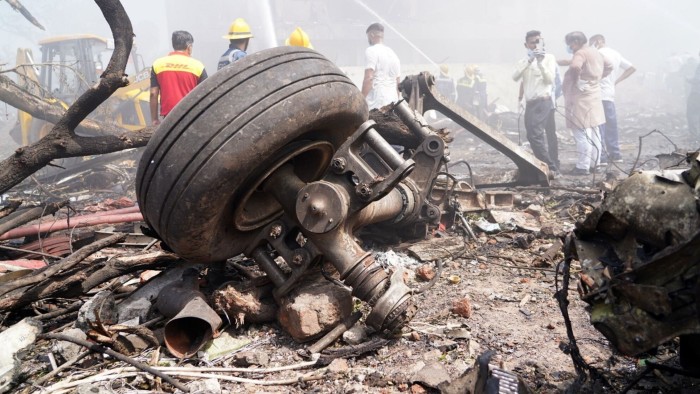 The aftermath of the crash in Ahmedabad on Thursday