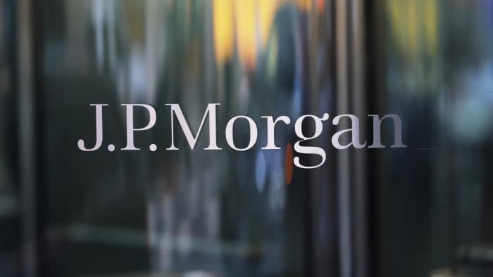JPMorgan sign on a window