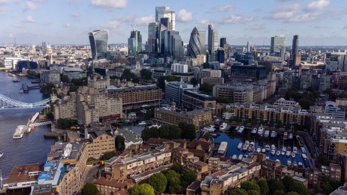 An aerial view of the City of London