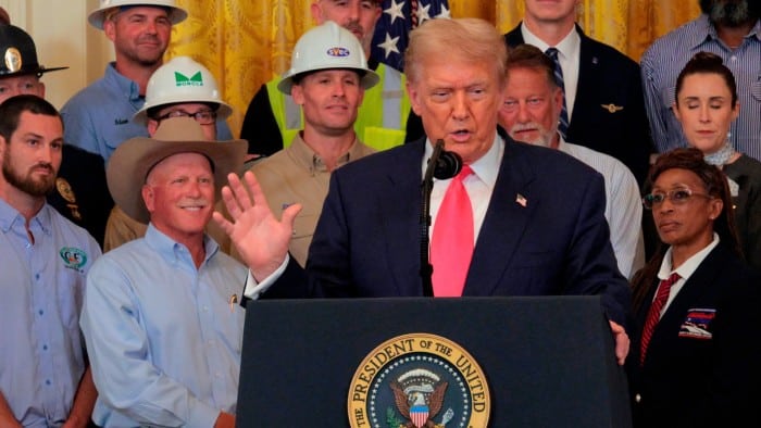 US President Donald Trump speaks at an event promoting his budget bill in the East Room of the White House on June 26 2025