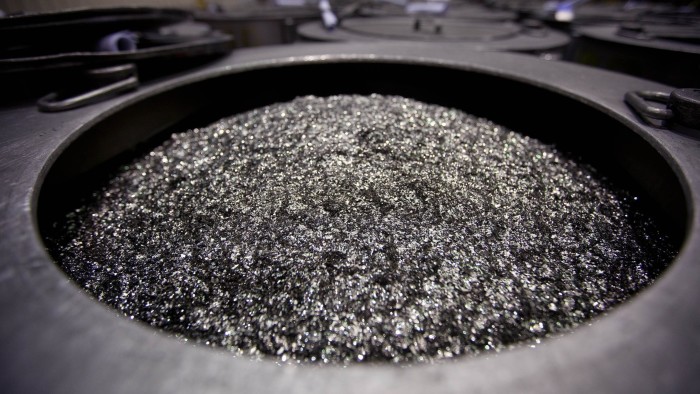 Rare earths at a factory in Tianjin, China. Manufacturers speak of resilience yet some keep only a week’s supply of rare earth magnets in their inventories