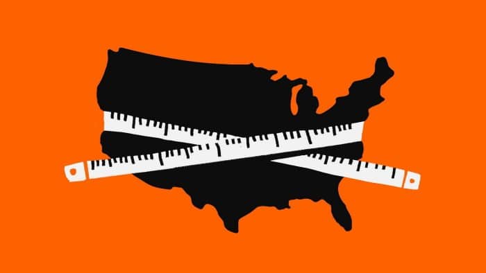 Ben Hickey illustration of a measuring tape around the US