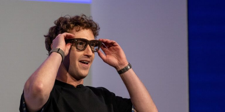 Mark Zuckerberg laughs after the live demo of his new 0 smart glasses goes horribly wrong